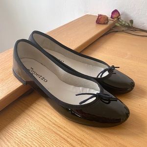 repetto black patent leather cendrillon ballet flats